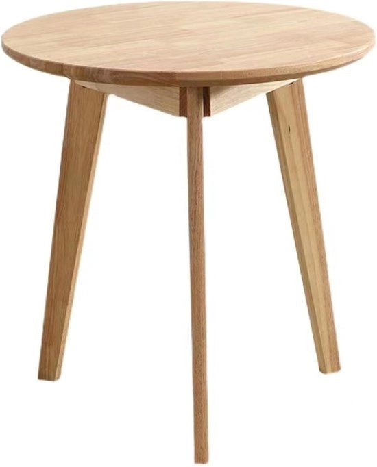 Tavolo da pranzo rotondo in legno per 2 persone, piccolo tavolo da pranzo moderno con gambe in legno massello, ideale per piccoli spazi in sala da pranzo o soggiorno, finitura in legno grezzo (80 cm di diametro x
