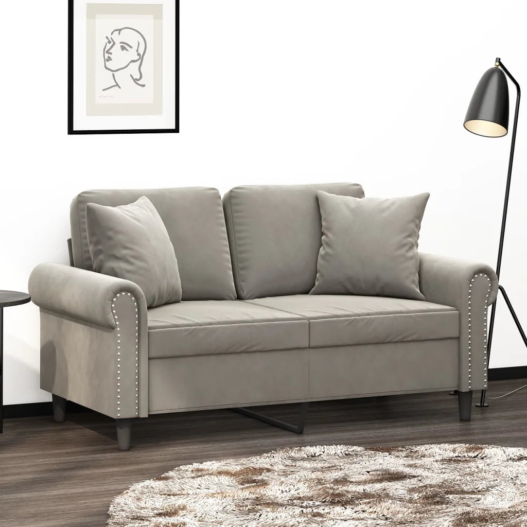 Cuscini Decorativi 2 pz Grigio Chiaro 40x40 cm in Velluto CFW4905487