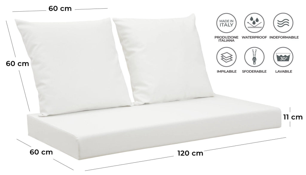 Cuscini per Pallet 120x80 cm Seduta e Schienale in Similpelle Mariotti Belem Arancione