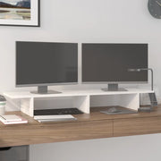 Supporto per Monitor Bianco 100x27x15 cm Legno Massello di Pino 813980