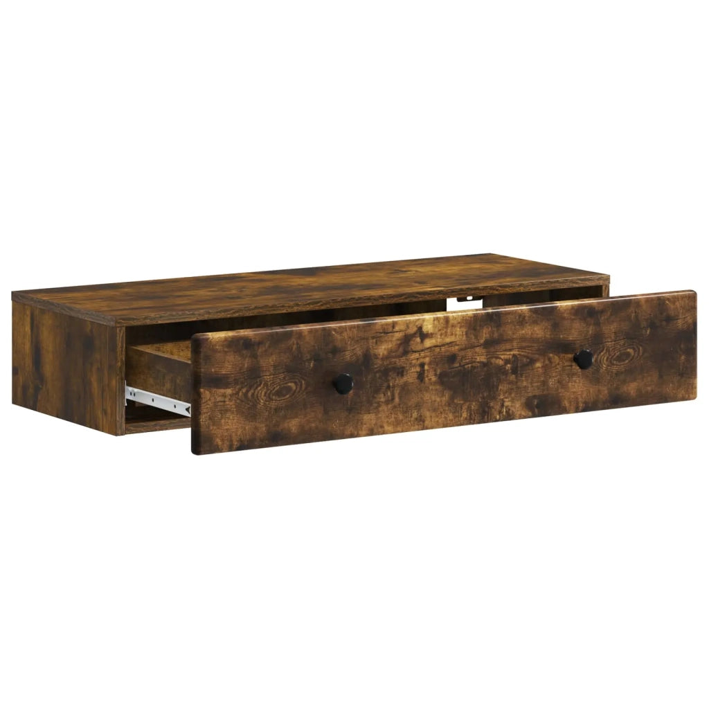 Tavolino da Parete Laterale Rovere Fumo 87,5 x 34,5 x 17 cm 899180