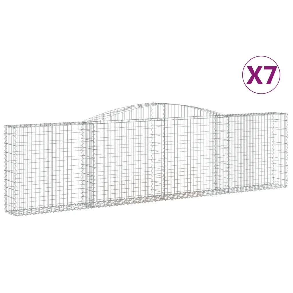 Cesti Gabbioni ad Arco 7 pz 400x30x100/120 cm Ferro Zincatocod mxl 76162