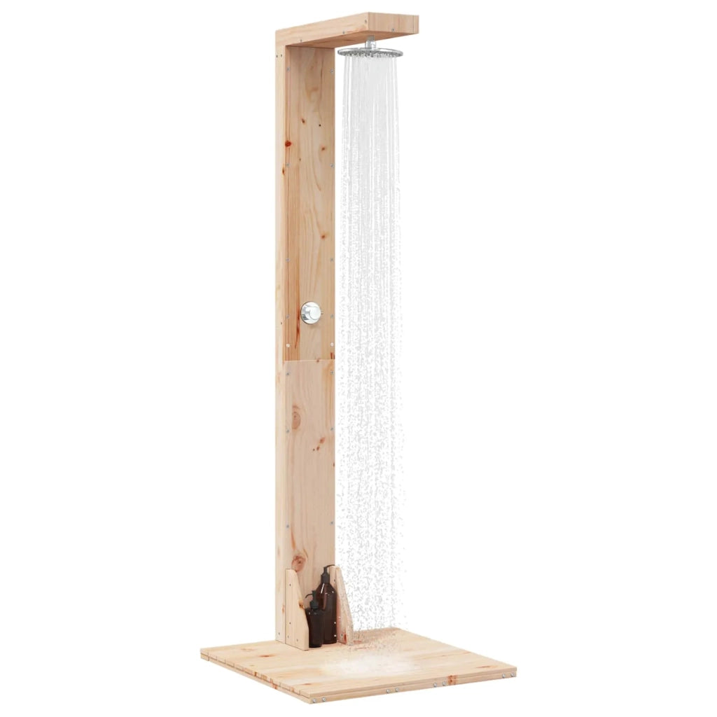 Doccia da esterno 210 cm Legno massello di pino e acciaio inox 886356