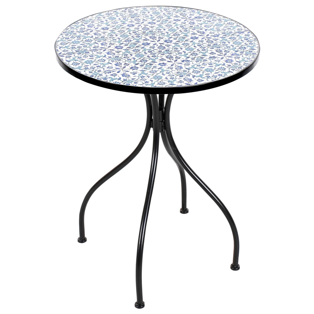 Set da bistrot da giardino in metallo nero con motivo a mosaico stile vintage