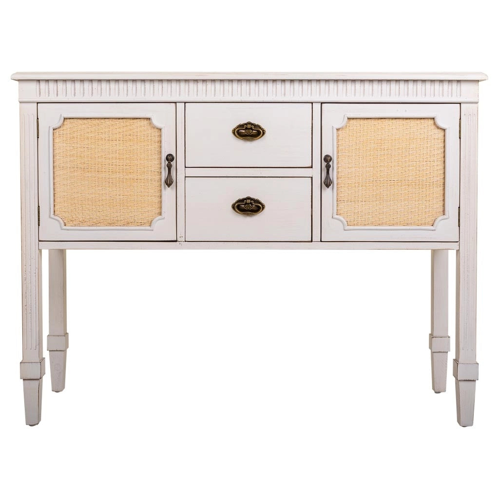 Credenza in legno bianco 108x36x82h