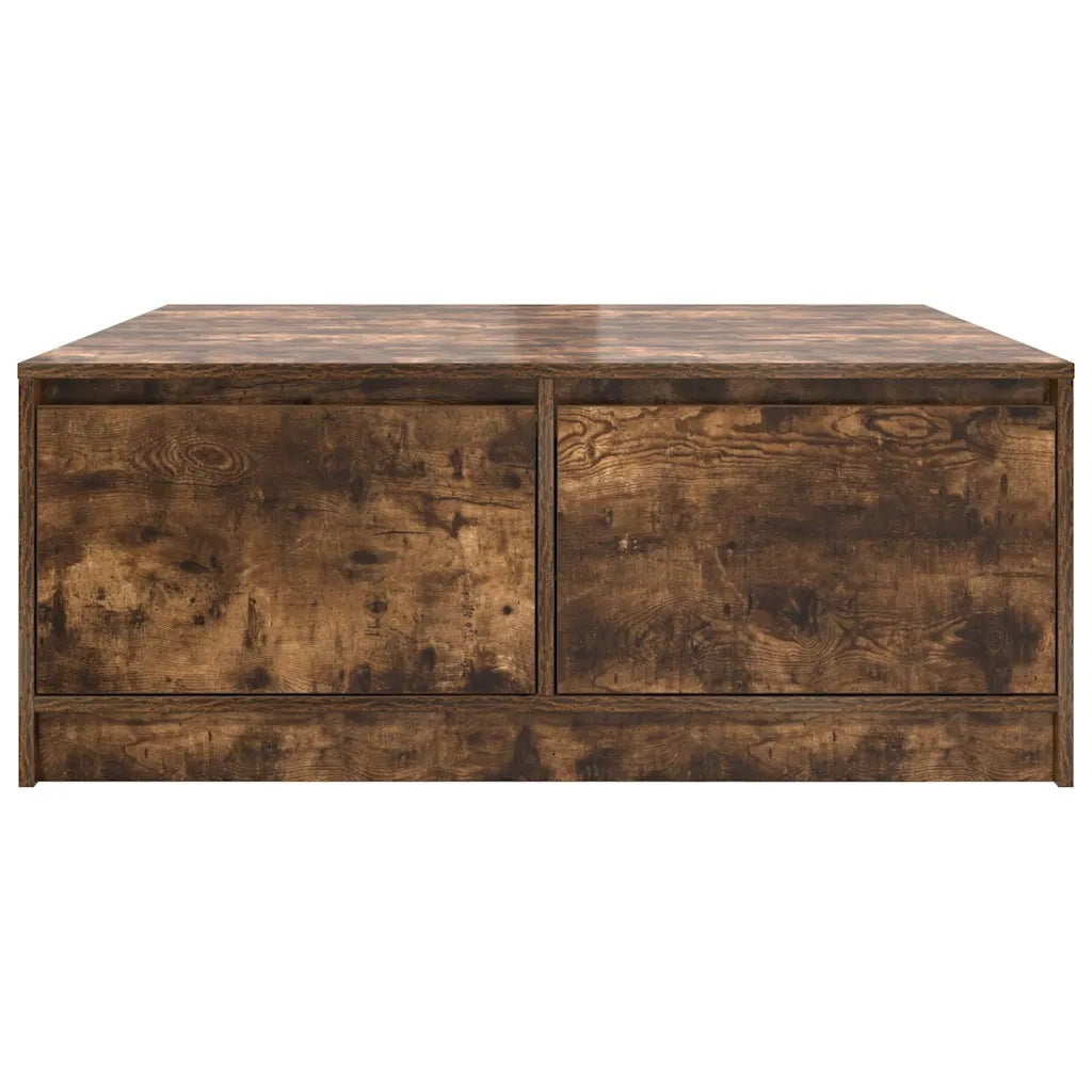 Tavolino da Salotto con Cassetti Rovere Fumo 100x100x40 cm 3328403