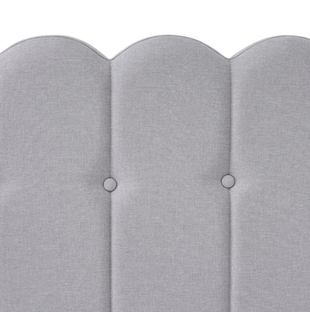 Letto imbottito grigio 90 x 200 cm con materasso, rete e ricarica USB-C