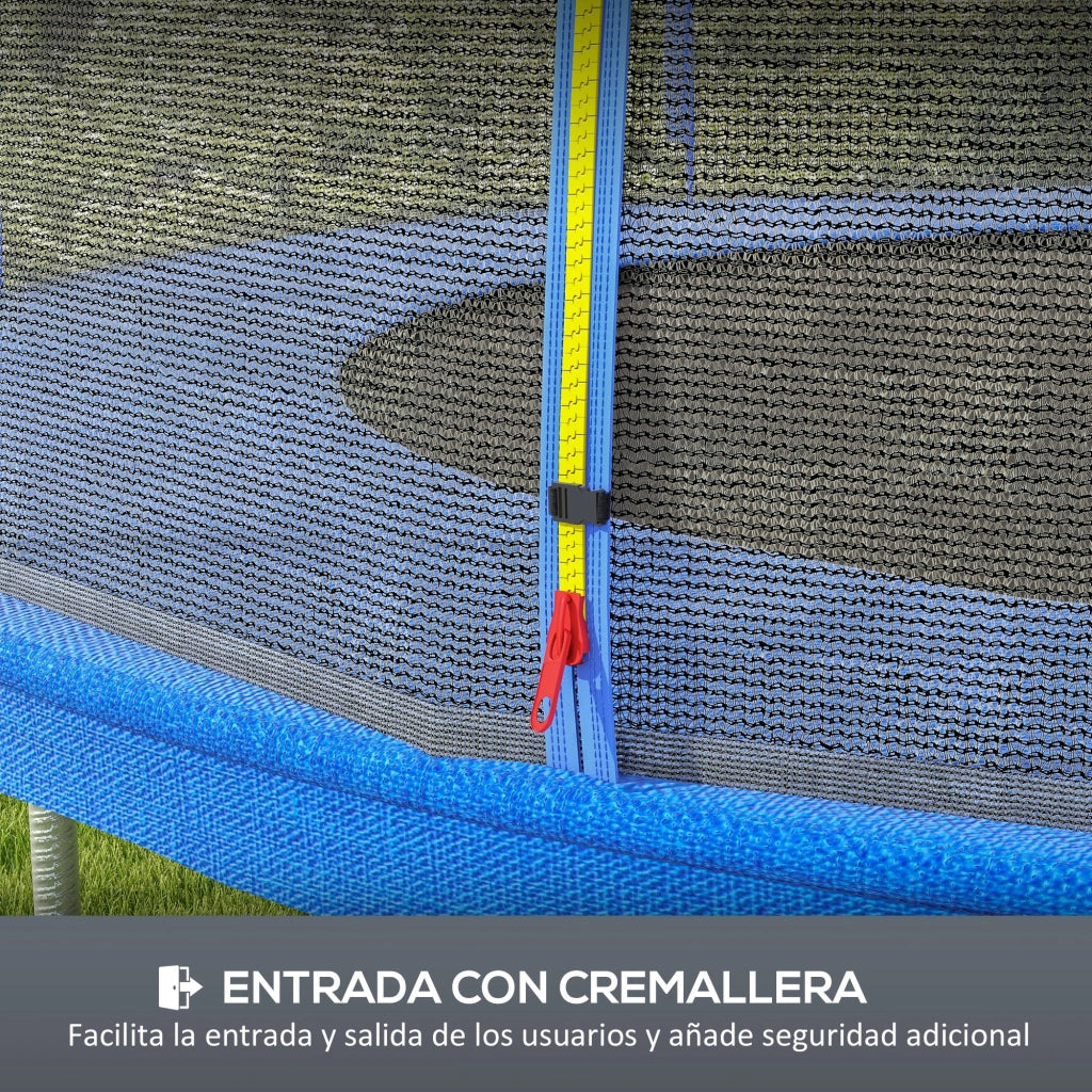 Trampolino Elastico con Rete di Sicurezza ¨C zephmum ¨C Blu e Nero ?305 cm