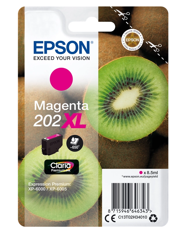 Epson Kiwi Singlepack Magenta 202XL Claria Premium Ink