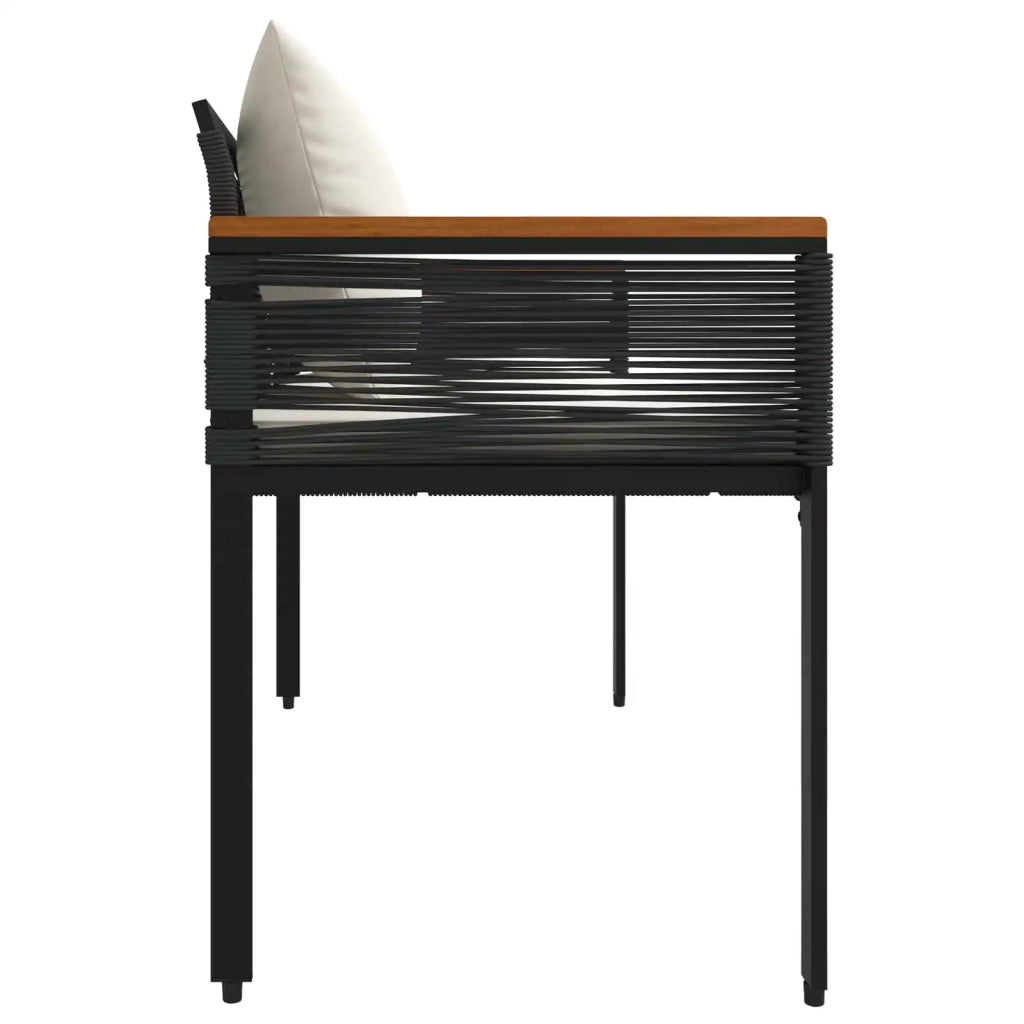 Panchina da esterno Nero e Bianco Crema 117 x 54 x 74.5 cm