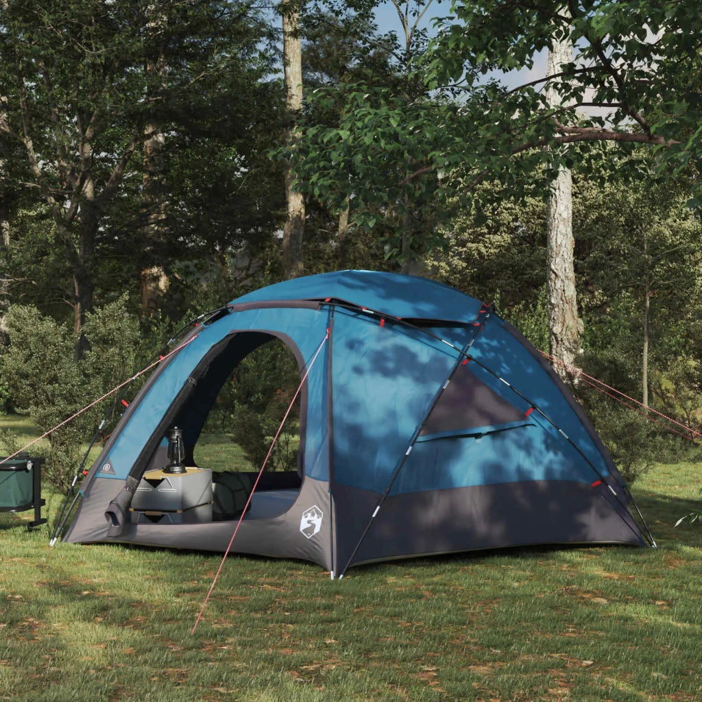 Tenda a cupola con tetto rimovibile-Tenda da campeggio Blu 4 persone