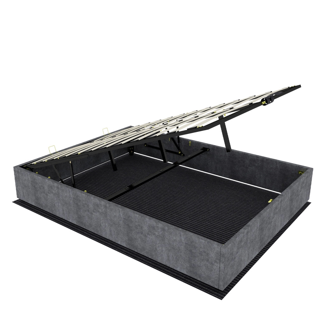 letto moderno tessuto e metallo grigio 160 x 200 cm