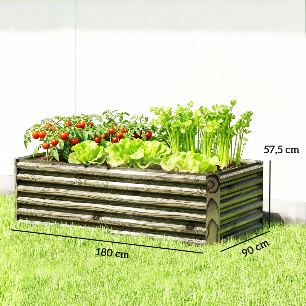 Fioriera Grande Rettangolare in Acciaio Galvanizzato per Esterno ¨C Minimal ¨C 180x90x57,5 cm
