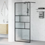 Parete Doccia Walk-in Nero 90 x 195 x 0,5 cm Vetro e Alluminio 42025248