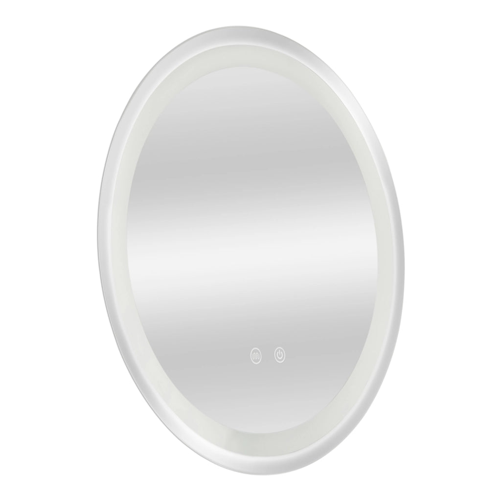 Specchio LED da Parete Maratea Multifunzionale Ø50 cm Cornice Argentata pro.tec
