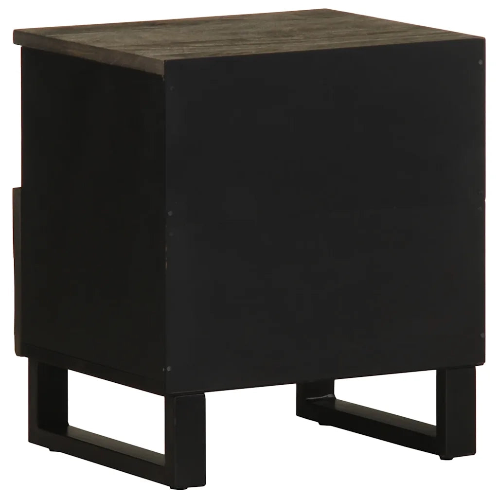 Comodino Nero 40x33x46 cm in Legno Massello di Mango 4017690