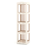 Libreria angolare girevole a 360° 36,5 x 36 x 108 cm salvaspazio traslucida PP bianco 20_0017311