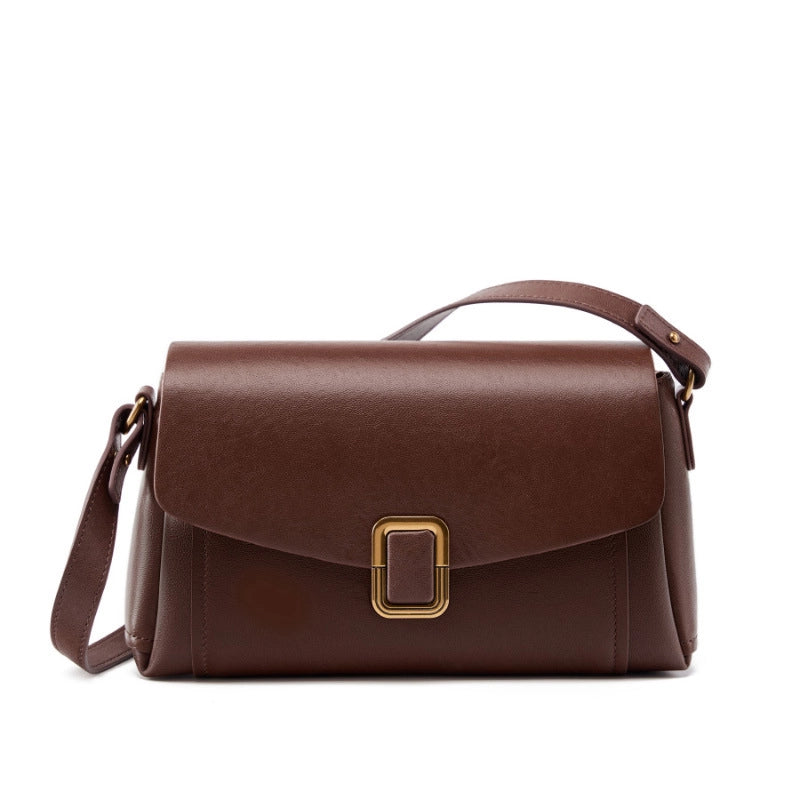 Borsa tote da donna in vera pelle marrone