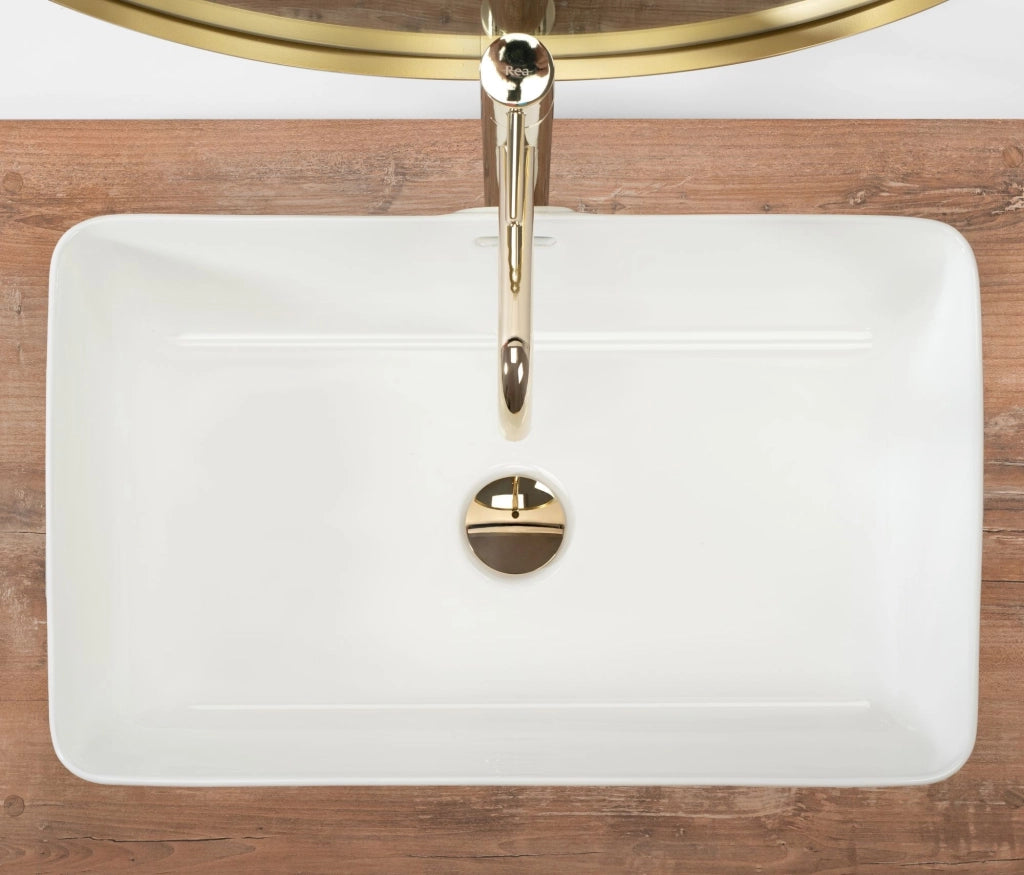 Lavabo Da Appoggio Rea Berta 55 White