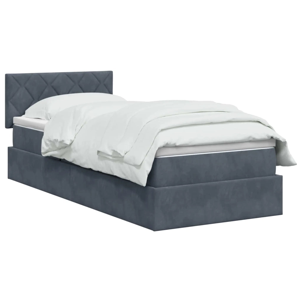 Letto con Contenitore Grigio Scuro 90 x 200 cm Velluto 3458842