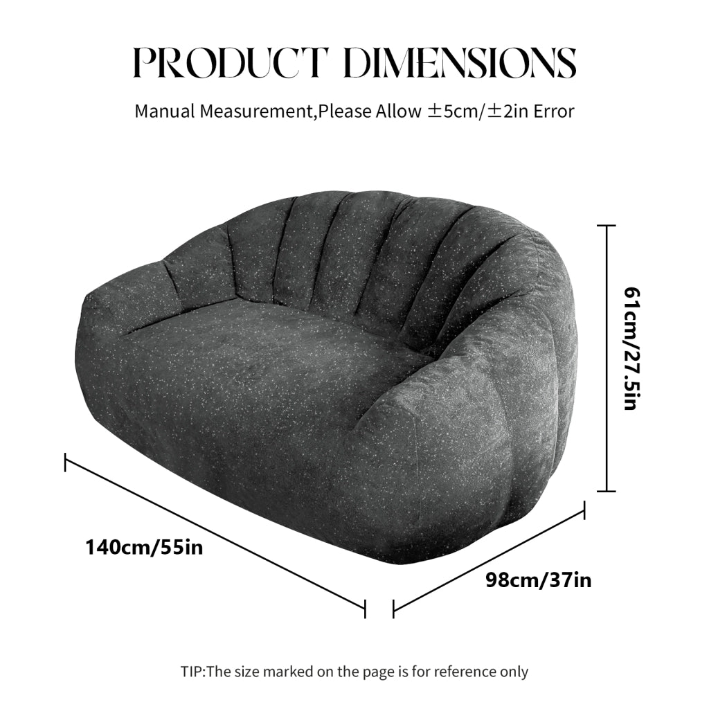 DIVANO bean bag con design zampa d'orso, tessuto grigio