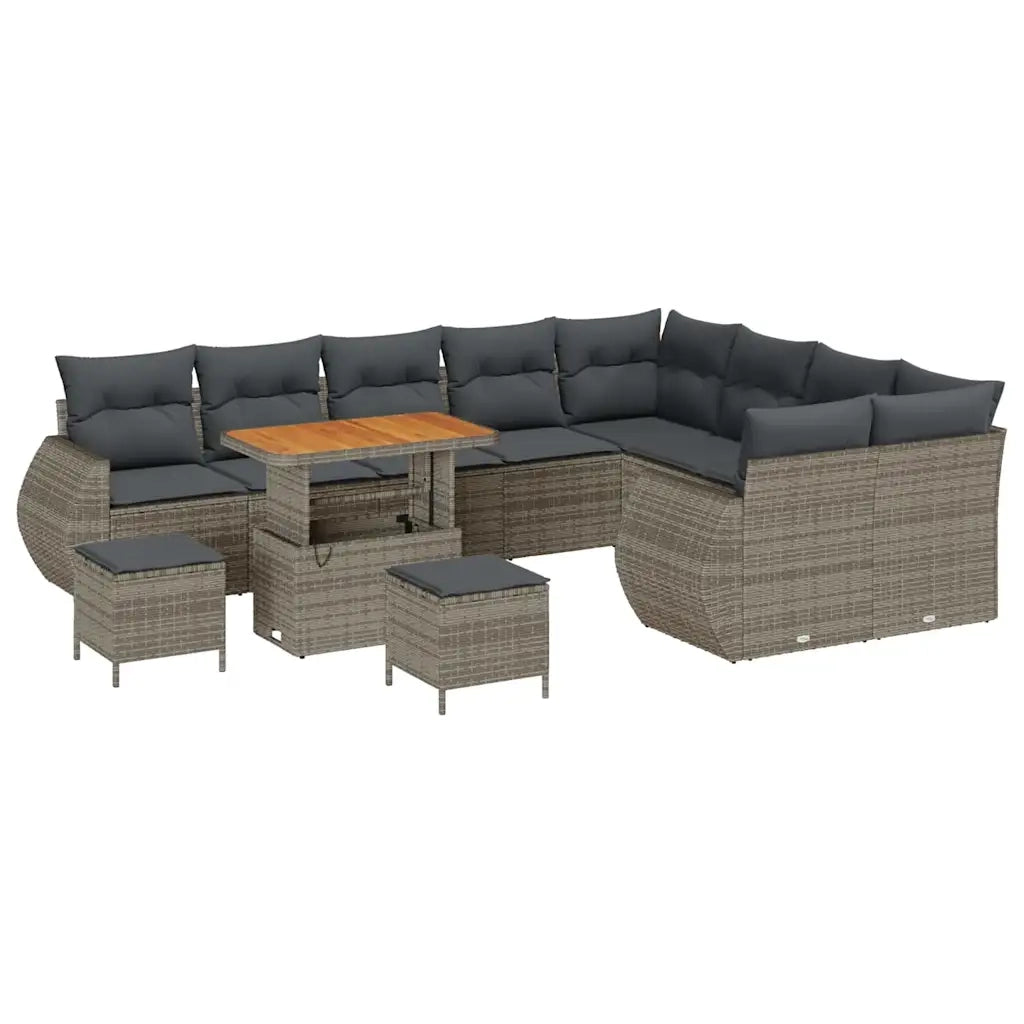 Set Divano da Giardino 12 pcs Grigio polyrattan 3361918