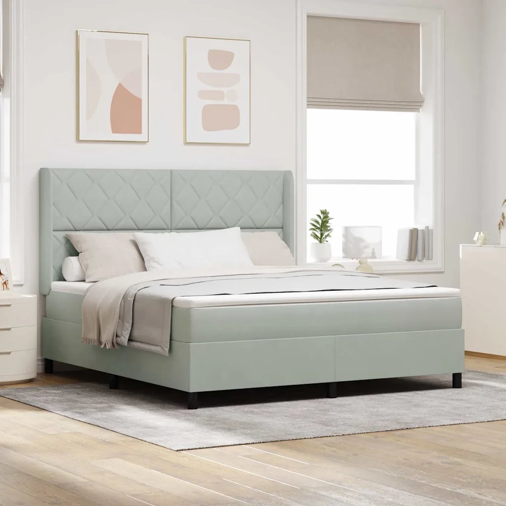 Letto a molle con testiera Grigio chiaro 180 x 200 cm Velluto 3343934