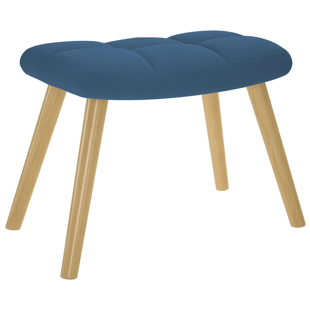 Divano Sedia-Poltrona Relax con Poggiapiedi Blu in Tessuto 625751
