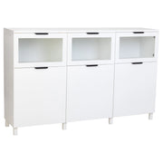 Credenza in legno bianco con 3 ante e 3 cassetti 180x42x114h cm