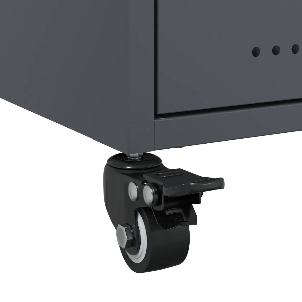 Comodino Antracite 36x39x43,5 cm in Acciaio 846708