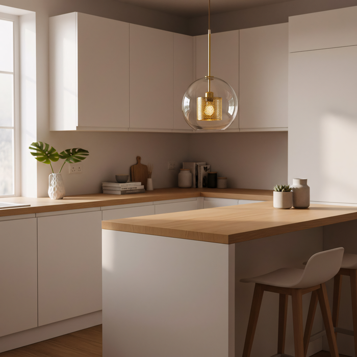 Lampada Pensile Di Vetro Oro Loft APP555-1CP 25cm