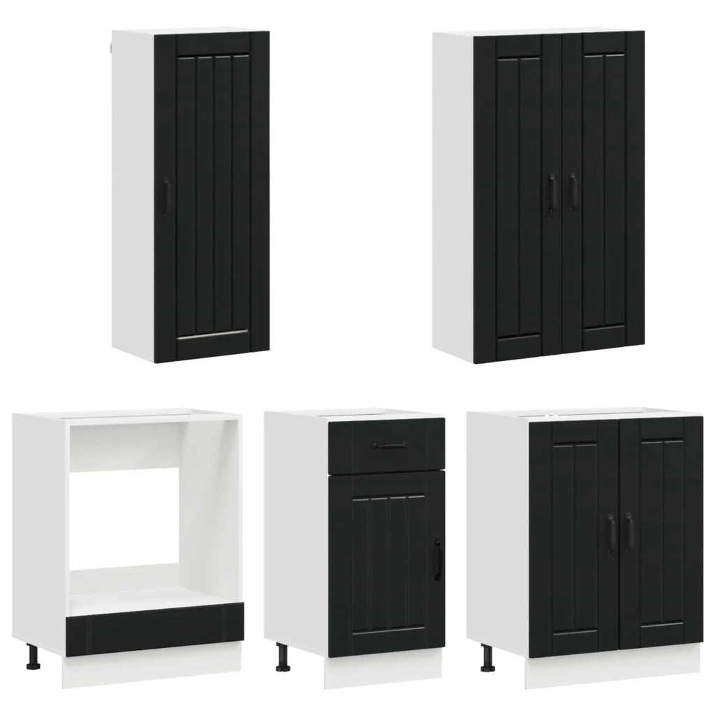 Unità Cucina LUCCA 5 pcs Nero Legno ingegnerizzato 3438266