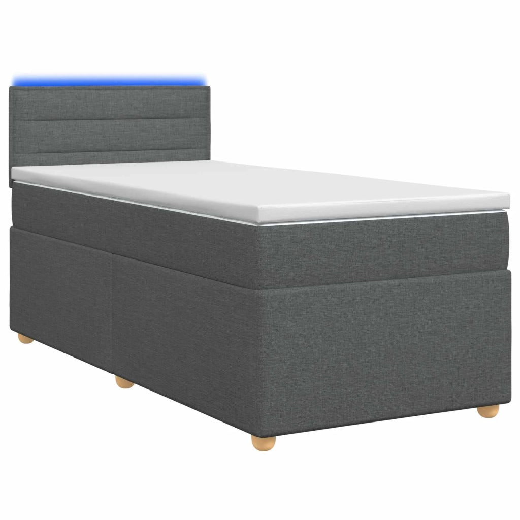 Letto box spring con materasso Grigio Scuro 80 x 200 cm Tessuto 3452283