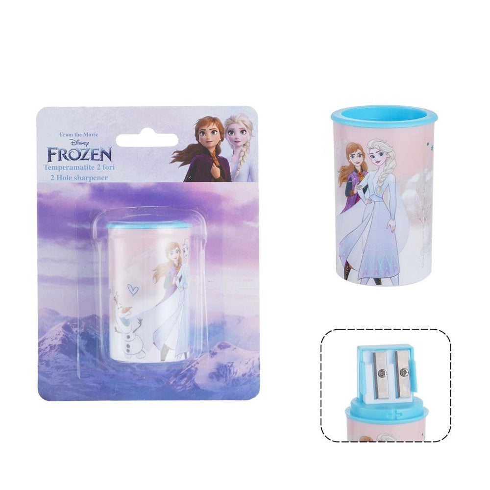 Trade Shop - Temperamatite Rotondo A 2 Fori Frozen Con Serbatoio Per Scuola Casa Bambine 961181 -