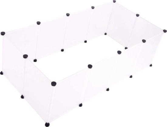Recinzione per interni - robusta e funzionale - facile da installare - plastica e metallo - bianco - 140x72x46 cm