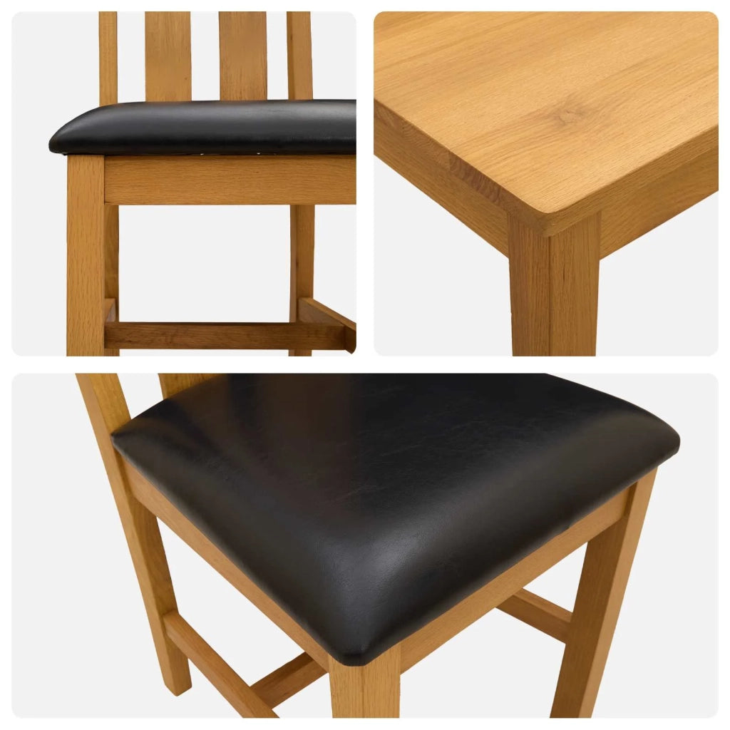 Set da pranzo 5 pz Nero Legno di Quercia Massello 3430283