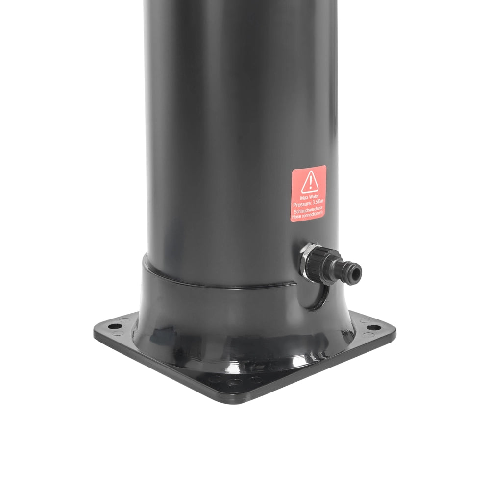 Doccia da esterno con set miscelatore in PVC nero con funzione pioggia alimentato ad energia solare Giardino moderno