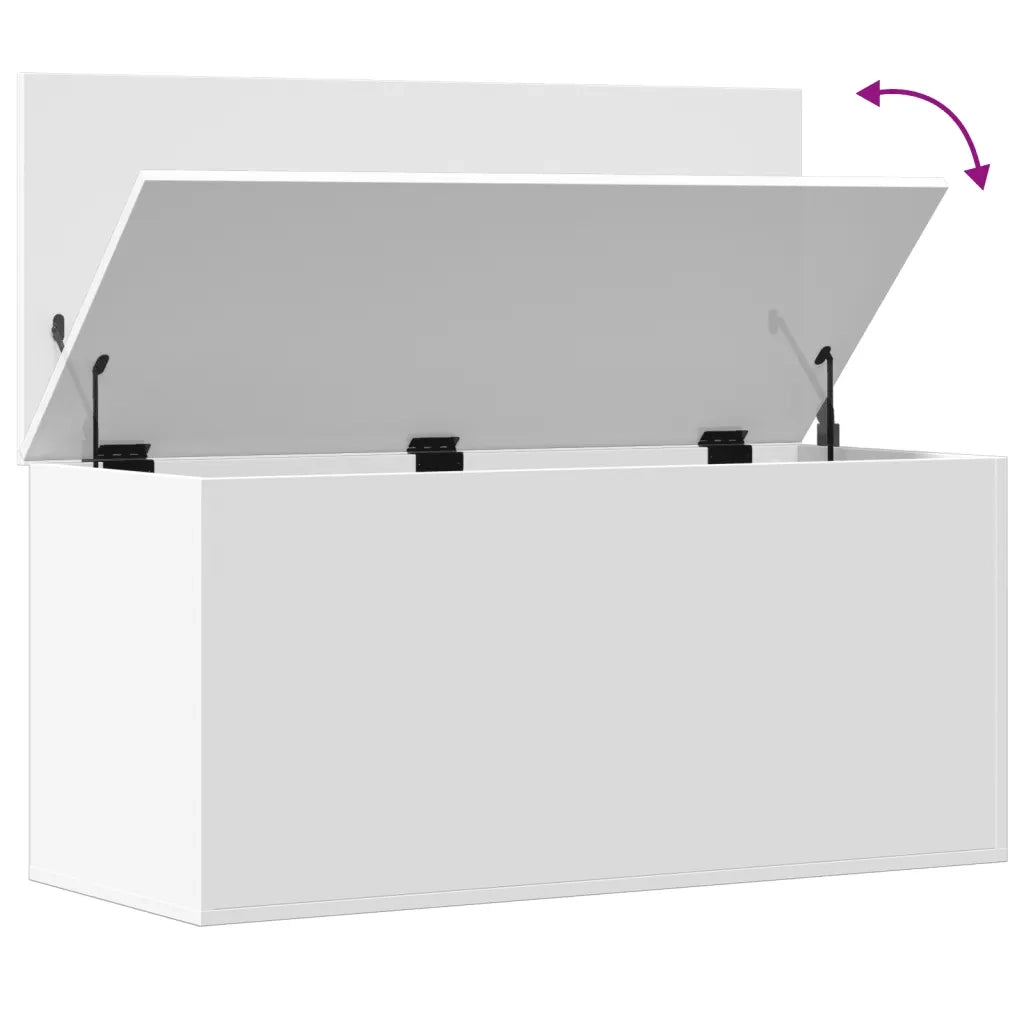 Contenitore Portaoggetti Bianco 100x42x46 cm Legno Multistrato