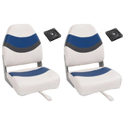 Set Sedile da Barca Pieghevole 4 pz con Schienale Alto