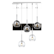 SOSP. CROMO RETTANGOLARE 5 LUCI VETRI TUTTI PICCOLO (2X TR+ 3X CR) 1155CR-S5 RP-TC