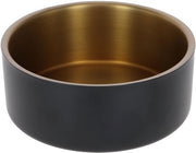 Pet RVS Ciotola in Acciaio Inox, Per Cani e Gatti, Regolazione di Temperatura, Antiscivolo, Resistente al Lavastoviglie, Nero|Giallo, 8,2 cm
