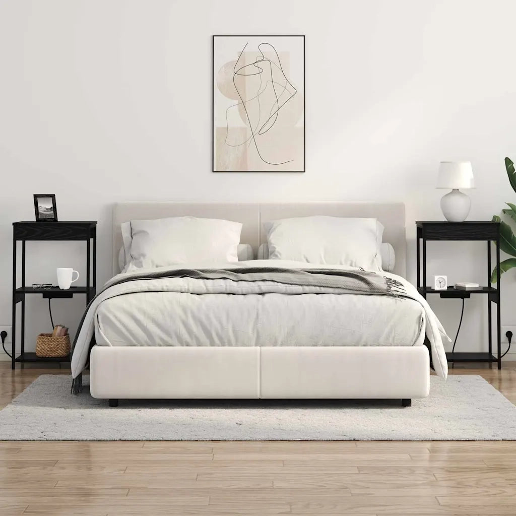 Armadio da Notte Rovere Nero 41 x 31 x 76 cm Legno multistrato 859545