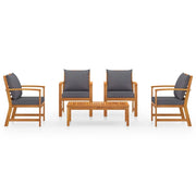 Set di mobili da giardino mobili da esterno 5 pezzi con cuscini legno massello di acacia 02_0016287