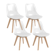 Set di 4 sedie da pranzo trasparenti 47 x 52 x 81 cm comode ed eleganti realizzate in legno di faggio bianco 20_0018868