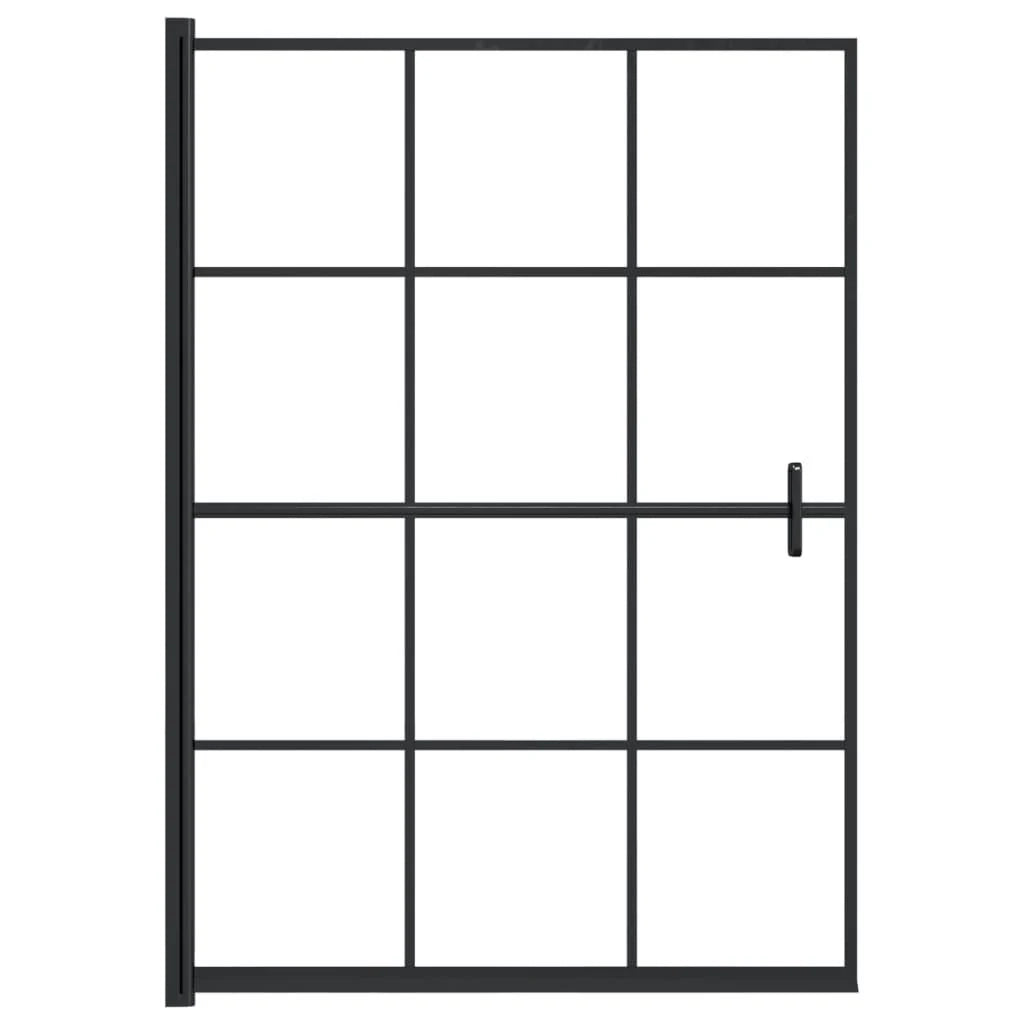 Box doccia parete divisoria per vasca parete doccia cabina per vasca accessorio per il bagno arredamento per la casa ESG 100 x 140 cm nero 02_0002020