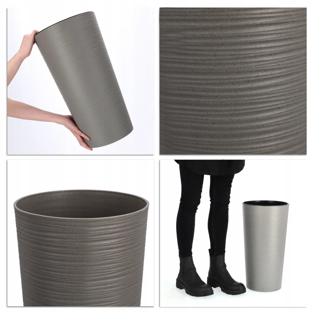 Vaso da fiori KADAX, alto, 47 cm, con inserto, per soggiorno, grigio