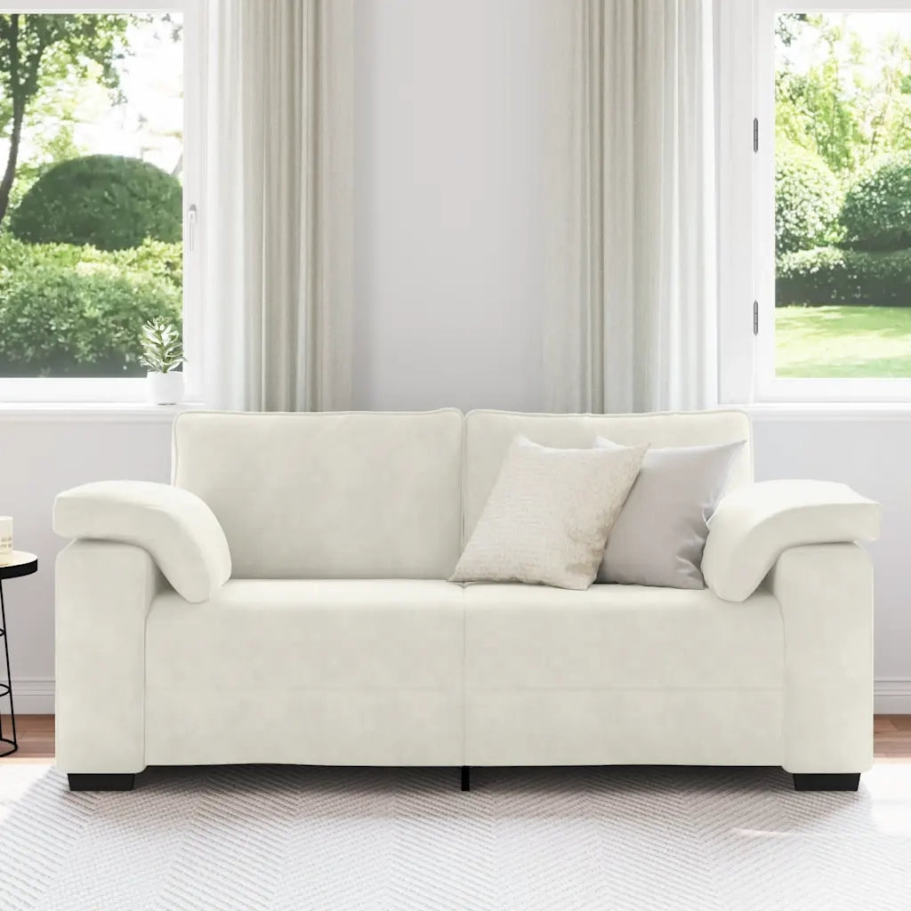 vidaXL Divano Divanetto Crema 140 cm in Velluto