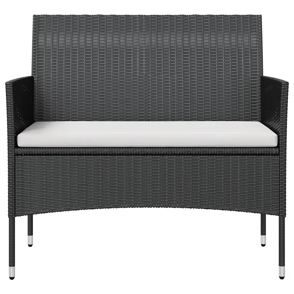 Set Divani da Giardino 8 pz con Cuscini in Polyrattan Nero 3095955