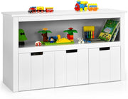 Armadio con 3 Cassetti, Scaffale di Legno con Ruote e Cubi per Giocattoli dei Bambini, Ampio Spazio, Organizer Durevole per Salone Camera da letto Camera dei bambini