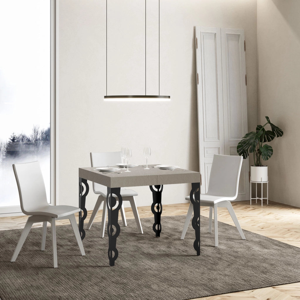 Tavolo allungabile 90x90/246 cm Karayan Premium cashmere gambe antracite